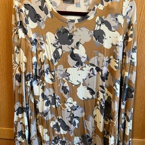 Printed Knit Top with Long Sleeves, size M